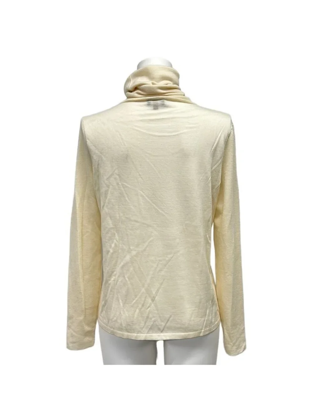 Chanel Long Sleeve Sweater 36 S Ivory Turtleneck Cashmere